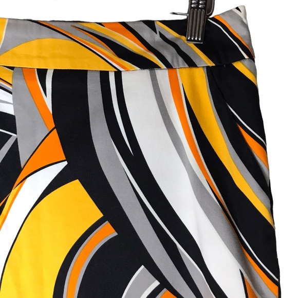 Women's 12 Loudmouth Ladies Golf Skort Skirt Geometric Swirls Yellow Black Lined - Picture 3 of 9